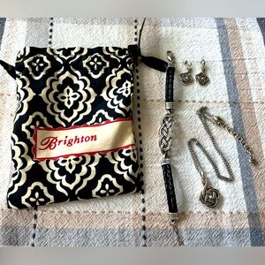 Brighton Interlock Braid Set including Bracelet, Necklace and 2 pairs Earrings